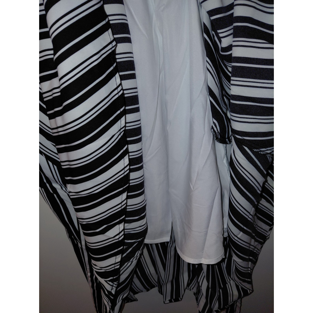 Women's Striped Short Sleeve Lined Dress XL Black and White New Without Tags - Picture 2 of 4